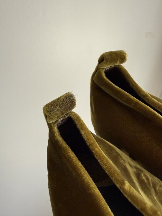 Tory Burch Eleanor Pave Crystals Ballet Flats Olive Green Velvet Square Toe 10 - Picture 10 of 10